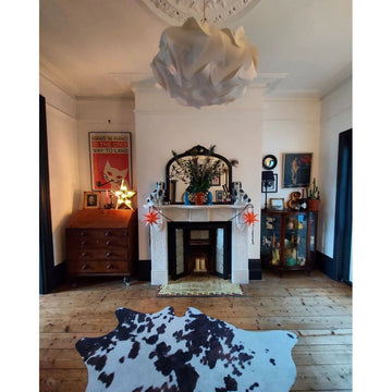 Faux Cow Print Animal Skin Lightweight Printed Polyester Flatweave Black/White Rug-Think Rugs-Rug Love - The Most Loved Rug Store